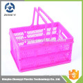 Plastic collapsable carry shopping basket